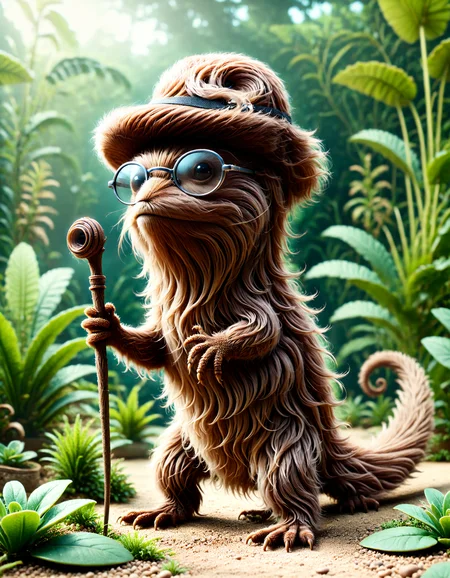 cinematic film still wide angle, a cute anthropomorphic gecko made of fine w00kiee hair, standing upright, wearing a hat, cane, spectacles, garden, raw photo, real, detailed . shallow depth of field, vignette, highly detailed, high budget, bokeh, cinemascope, moody, epic, gorgeous, film grain, grainy, emotional, harmonious, vignette, 4k epic detailed, shot on kodak, 35mm photo, sharp focus, high budget, cinemascope, moody, epic, gorgeous, film grain, grainy, wide angle, a cute anthropomorphic gecko made of fine w00kiee hair, standing upright, wearing a hat, cane, spectacles, garden, raw photo, real, detailed, very beautiful, intricate, cinematic, artistic, sharp focus, vibrant colors, amazing background, elegant, highly detail, professional composition, ambient light, dynamic, epic, stunning, glowing