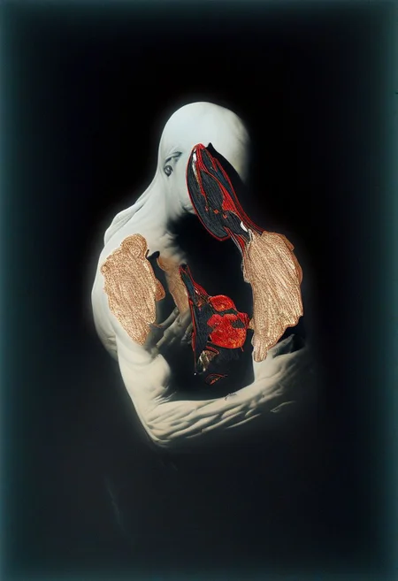 painting of an older man and his adult male lover, spark ignites, tortured souls, peacefulness, revelation, surreal dark smeared background, black and gold mutations tears in fabric , separation of colors, in the style of nicola samori <lora:DarkAnime1:1> <lora:HorrorArt(1):1.2>, glow effects, godrays, Hand drawn, render, 8k, octane render, cinema 4d, blender, dark, atmospheric 4k ultra detailed, cinematic sensual, Sharp focus, humorous illustration, big depth of field, Masterpiece, colors, 3d octane render, 4k, concept art, trending on artstation, hyperrealistic, Vivid colors, extremely detailed CG unity 8k wallpaper, trending on ArtStation, trending on CGSociety, Intricate, High Detail, dramatic, absurdes, a realistic baroque bedroom, white canopy over bed, white drapes, damask patterns, intricate details, in the style of Vittorio Matteo Corcos