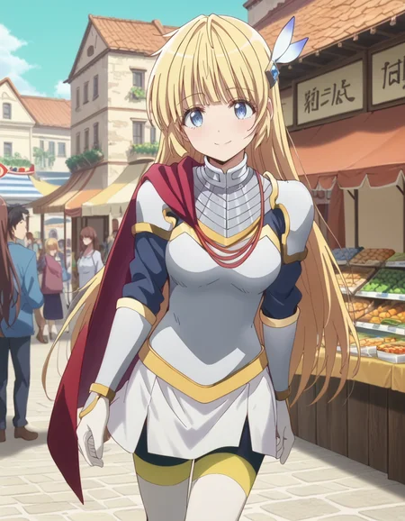 score_9, score_8_up, score_7_up, source_anime, high res image, masterpiece, best quality, BREAK
1girl, looking at viewer, market, 15th century building, old building, market, crowd, cowboy shot,
angelica (hitoribocchi no isekai kouryaku s1), long hair, blonde hair, feather hair ornament, blue eyes
armor, breastplate, red cape, pauldrons, gauntlets, white gloves, white skirt, walking, light smile, white thighhighs,
<lora:angelica-hitoribocchi_no_isekai_kouryaku_s1_v3-anime-soralz:1>