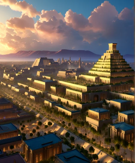 score_9, score_8_up, score_7_up,
<lora:Sumerian_Architecture_(Architecture)_(SDXL)_(AD):0.8> SSumerian, scenery, building, city, cityscape, monumental architecture, architecture, 
8K, In'ei, chiaroscuro, soft natural volumetric cinematic perfect light, perfect depth of field shot, ray tracing, photometry, beautiful, subsurface scattering, idealized modern city, busy city center, parks and greenery areas, parks, plazas, skyscrapers, hyper detailed, art by Thomas Kinkade, detailed background, detailed photographic fluffy anime clouds, Unreal Engine, CGI render, absurdly detailed, modern era photograph, masterclass oil painting, pastel colors, nature, 
BREAK zPDXL, zPDXLxxx, <lora:wowifierXL:0.2> art by mooncryptowow <lora:sdxl_lightning_8step_lora:0.4> <lora:detailed_notrigger:0.5>