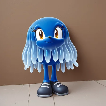 jellyfish mobian, woman, sonic_the_hedgehog, cute, soft smile, ((HD, 8k, high quality)), detailed, sexy, solo, looking at you, ((full body)), aquatic, charturnerv2, adult, oc, oc only, unique hair, wide hips