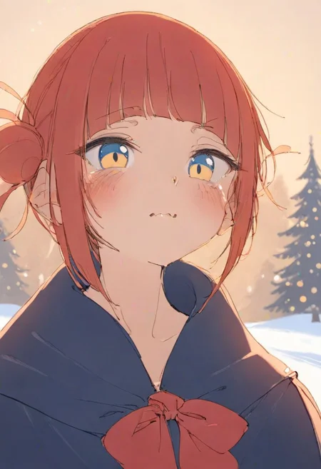 (Blondie:1.0),photograph of a cute adult girl, redhair, pale skin, freckles, blush, innocent, petite and youthful face, silver blue eyes, wearing a cloak, city christmas festival, snowfall, Porta 160 color, shot on ARRI ALEXA 65, bokeh, sharp focus on subject, shot by Don McCullin, nsfw, (natural skin texture, hyperrealism, soft light, sharp), (perfect round eyes:1.3), Capture the essence of her beauty, Enrich the composition with soft, diffused natural light that accentuates the textures and colors, creating a timeless and culturally rich image, EyeDetail-SDXL, fFaceDetail-SDXL