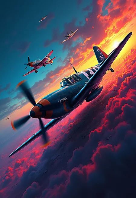 masterpiece, neon splash art, messerschmitt bf-109, ww2, vibrant, dynamic