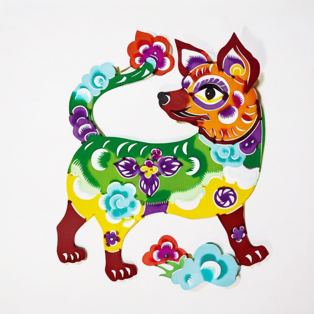 an image of  colorful dog,cloud, solid white  background,SP_CN_PPC,paper cutting<lora:0204_paper_cutting-checkpoint-5000:1.0>