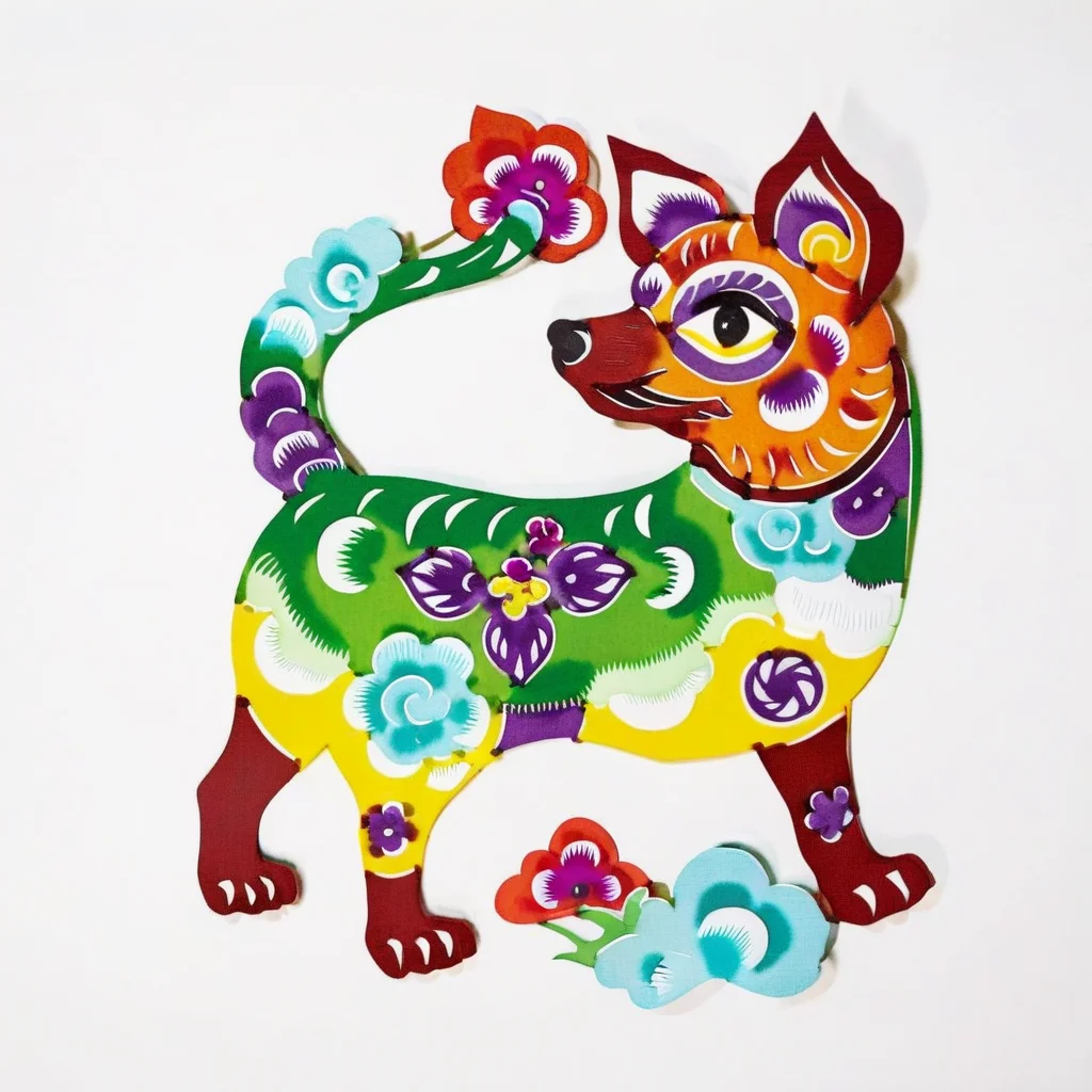 an image of colorful dog,cloud, solid white background,SP_CN_PPC,paper cutting<lora:0204_paper_cutting-checkpoint-5000:1.0>