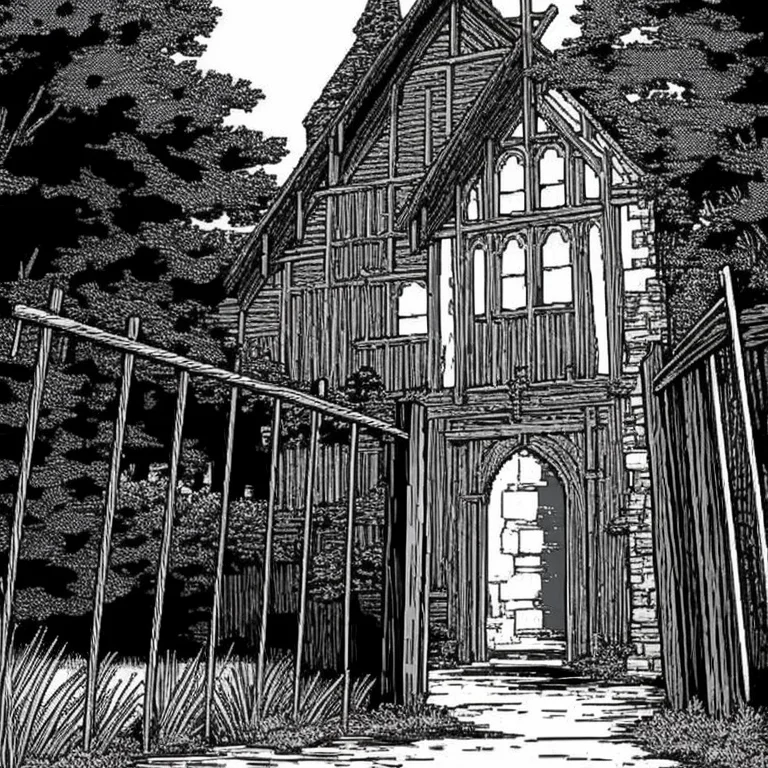 gothic abandoned castle scenery, skeletons on the wooden crosses as a fence, sharp focus, 4k, art by EMB_rfktrbwmnga2-11300