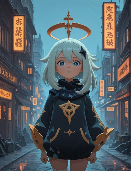 <lora:TCD:1>
<lora:xl_more_art-full_v1:0.4>
<lora:aidmaMJ6.1_v0.5_IL:0.8> aidmaMJ6.1
(masterpiece, best quality), amazing quality, very aesthetic, absurdres, highres, newest, HDR, 8K, high detail
paimon_(genshin_impact), genshin_impact, 1girl, white_hair, blue_eyes
solo, cowboy shot, evocative, dramatic lighting, (dynamic pose:1.3)
A solitary black spire rising from an empty wasteland. The closer one gets, the colder and darker the world becomes, and faint whispers plead for you to turn back.
A once-bustling city with flickering neon signs, crumbling skyscrapers, and a permanent haze of smog. Holograms malfunction, and scavengers roam the dark, damp streets.
<lora:NSFWFilter_illusXL_Incrs_v1:-1>
<lora:ck-70s-scifi-IL:0.35> sci-fi, illustration, retro,
<lora:afkArenaIllustrious:0.35> afkarenastyle
<lora:Orenji-IL:0.35> orenji
<lora:afkArenaIllustrious:0.6> afkarenastyle