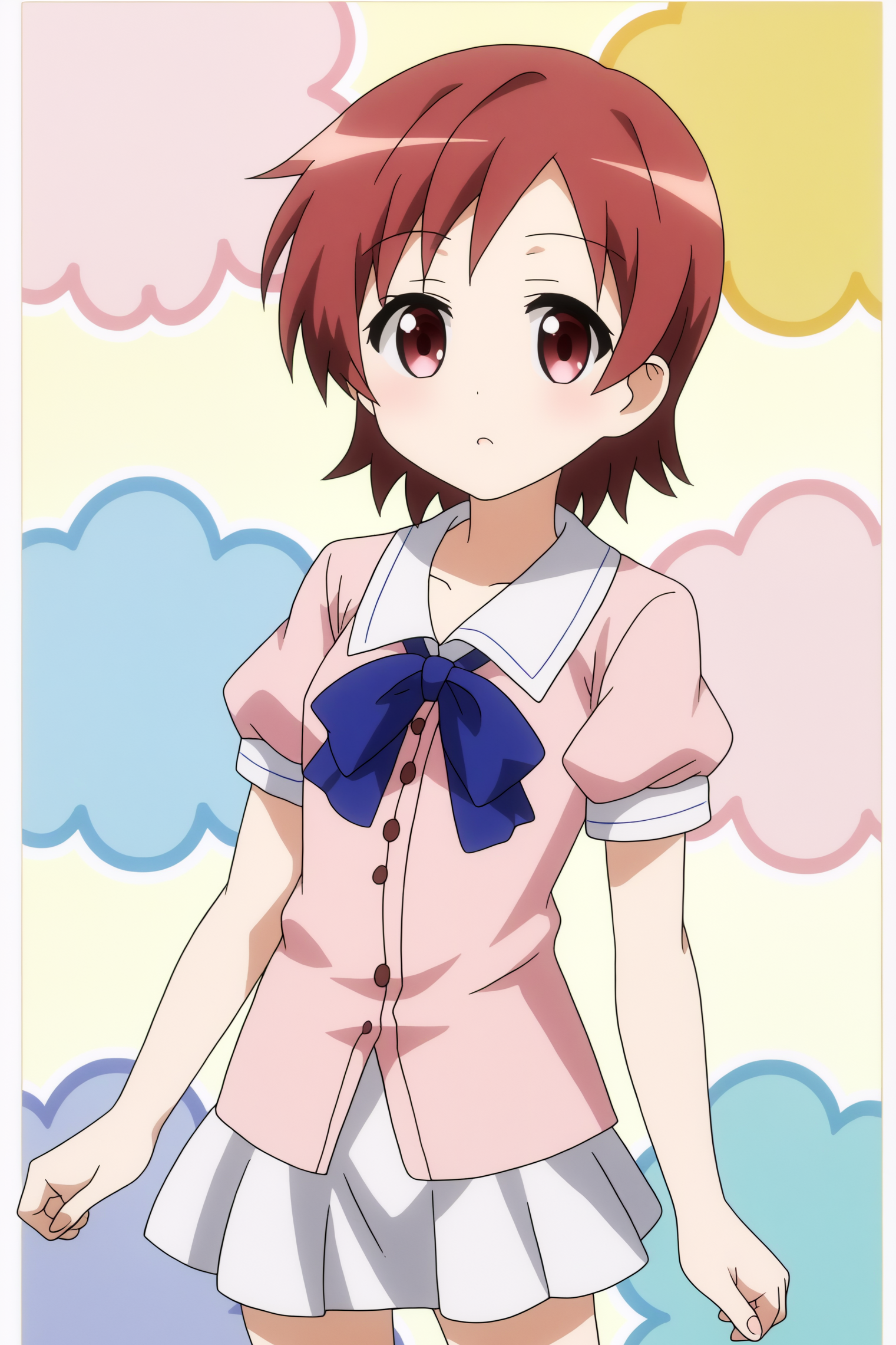 solo, anime coloring, Megumi Natsu <lora:Gochuumon-Megumi_Natsu-PDXL:0.8>
