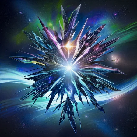 spacecraft drifting in space, science fiction, metallic, crystal,   volumetric, cinematic, high contrast, deep space, aurora, galaxy,  hyperdrift, glowing, neon lights, spiraling, symmetry, 
[achyue:0.4],[(momoko \momopoco\:0.8)::0.3], [torino aqua::0.5], kiniro tofu, [junpaku karen:0.5],[(leveen:0.7):0.6], sencha bashira, [takashia \(akimototakashia\):0.7],  (masaki nanaya:0.7),  nagi itsuki, [aoi sakura \(seak5545\):0.5],
masterpiece, best quality, very awa, absurdres, very aesthetic, high quality, newest, crisp, detailed skin texture,
<lora:NOOB_vp1_detailer_by_volnovik_v1:1>,    <lora:NOOBVP1_spirals_of_light_prod_v1:0.65>,
