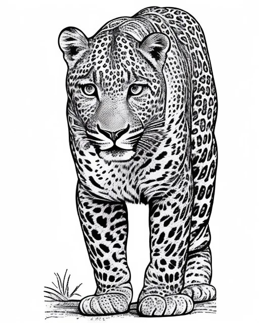 a leopard <lora:GazHedcut:1>