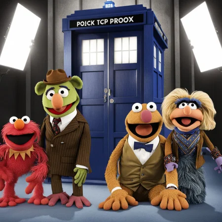 The TARDIS MuppetShow <lora:SDXL-MuppetShow-Lora-step00002500:1.0>