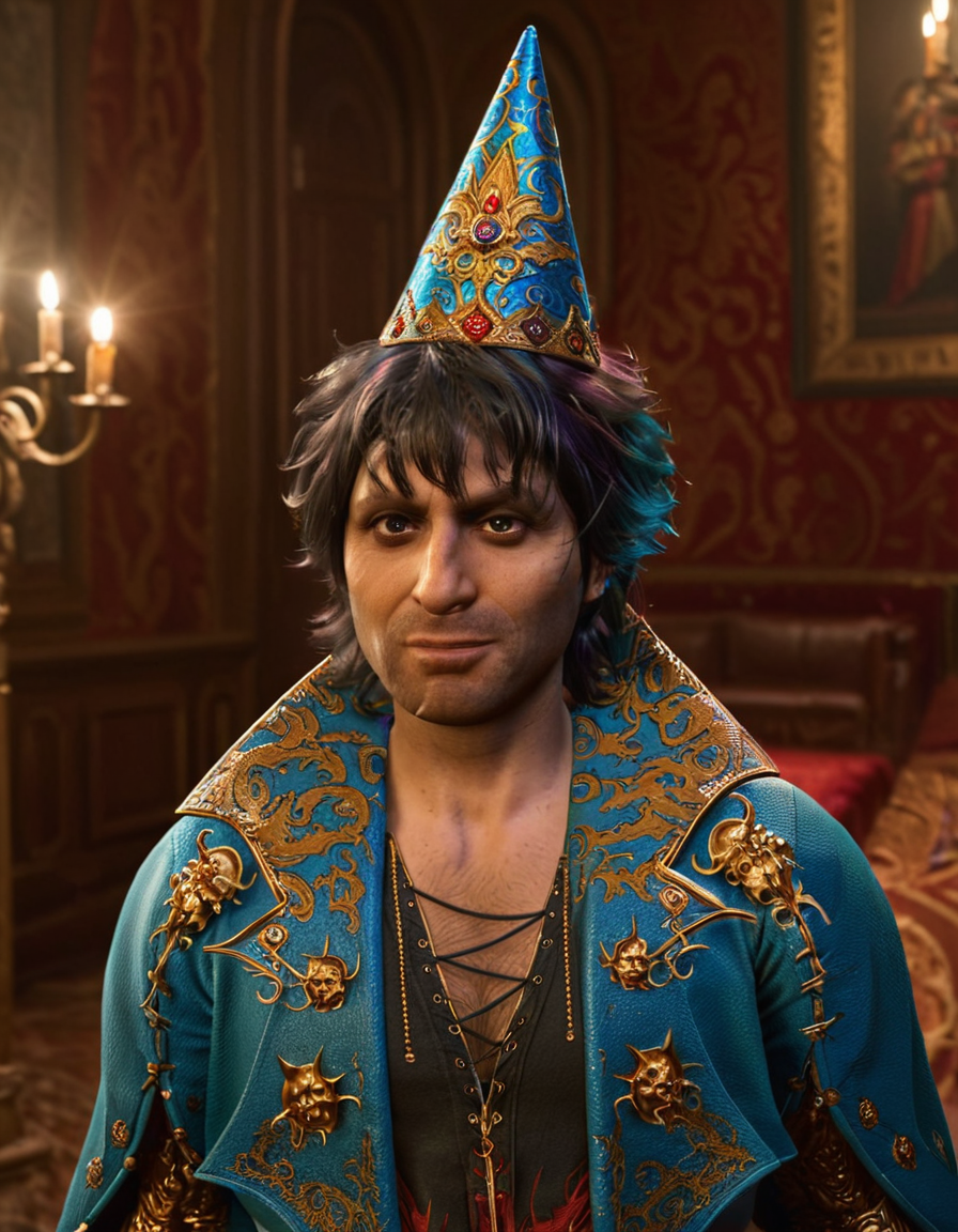 cinematic still gortashlora, man, portrait, party hat, birthday . emotional, harmonious, vignette, 4k epic detailed, shot on kodak, 35mm photo, sharp focus, high budget, cinemascope, moody, epic, gorgeous, film grain, grainy, gortashlora, man, portrait, party hat, birthday, decorated, highly detailed, symmetry, great composition, cinematic light, sharp, focus, fair, clear, artistic, fine detail, intricate, elegant, complex, glowing, color, majestic, amazing, luxury, elaborate, dramatic, rich deep vivid colors, ambient background, pristine, magic, epic
