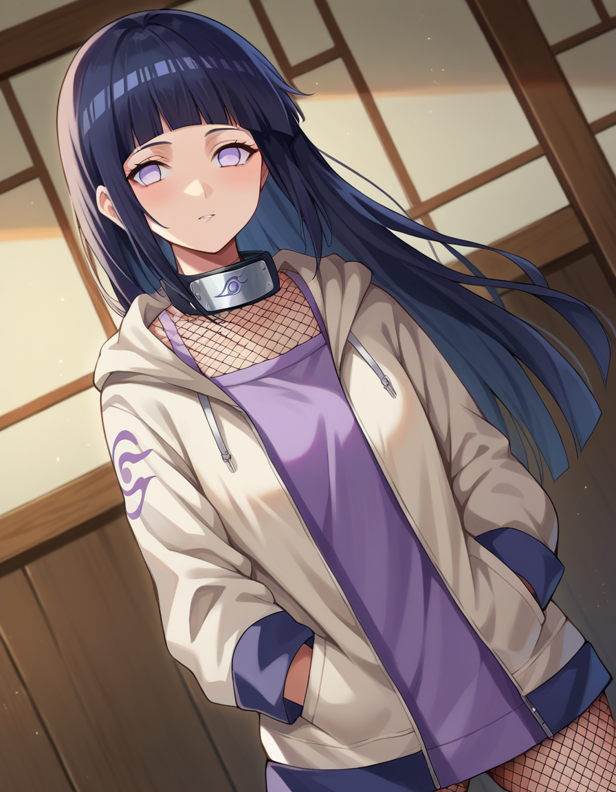 score_9, score_8_up, score_7_up, source_anime,
hinatahyuuga, <lora:hinata-hyuuga-ponyxl-lora-nochekaiser:1>,
hinata hyuuga, byakugan, black hair, blunt bangs, long hair, straight hair,
fishnets, forehead protector, jacket, konohagakure symbol,
indoors,
looking at viewer, dutch angle, cowboy shot,
