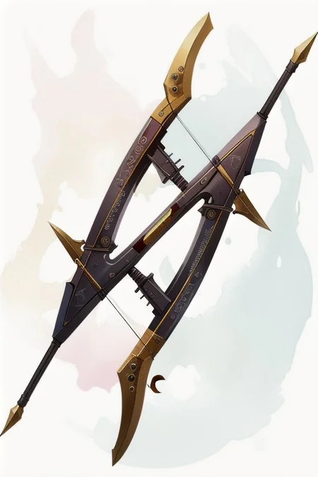 Zhuge Nu, A repeating crossbow, crossbow, repeating that fired multiple arrows in quick succession, medieval looking weapon, MagicItem_v1, 1 crossbow, no people, no person, only weapon,