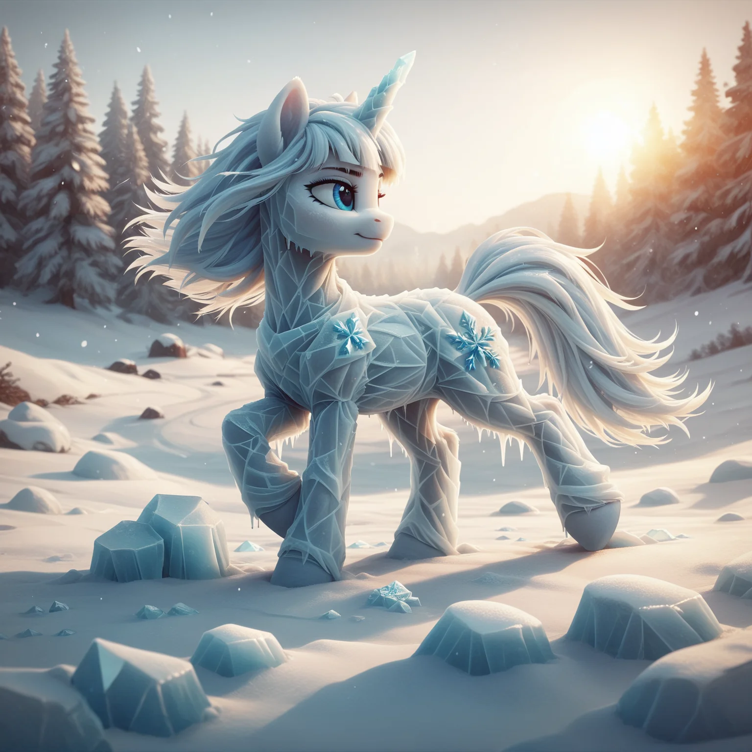 score_9, score_8_up, score_7_up, score_6_up, score_5_up, score_4_up, fr0stwrld, snow, ice <lora:Fr0stWrld-000010:1> BREAK
pony, white body