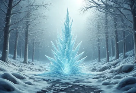 a sword, snow, ice, OverallDetail, glowing fire, lightnings
BREAK
outdoors, falling snow, at day, light particles,