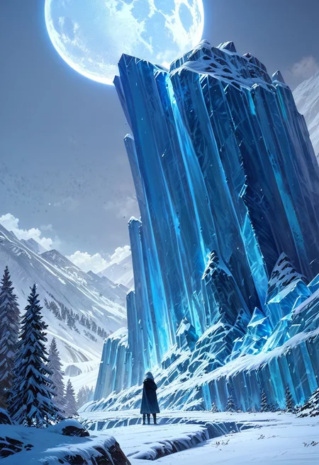 score_9, score_8_up, score_7_up, masterpiece, landscape, ice, ice world, snow, epiCPhoto, endless ice, cold moon, bleak world, long shadows, flat terrain