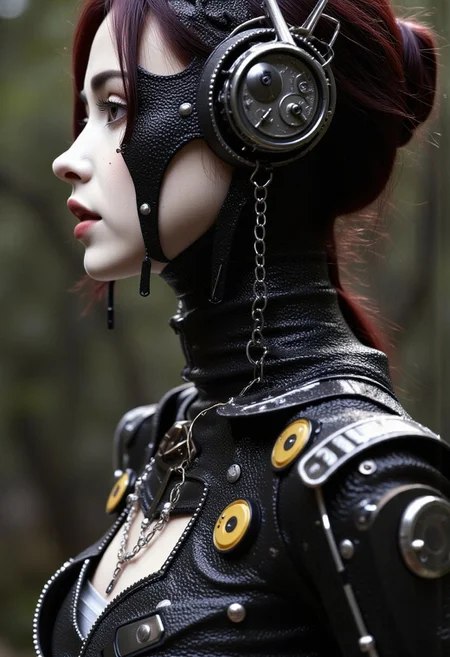 masterpiece, high detail, ArsMJStyle, dnddarkestfantasy, masterpiece, stunning oriental robot young woman KTNK, made of clockwork cogs, wires and cables, abstract, fractal art. highest definition, HD32K, wallpaper, hyperdetailed, concept art, extreme closeup, side profile