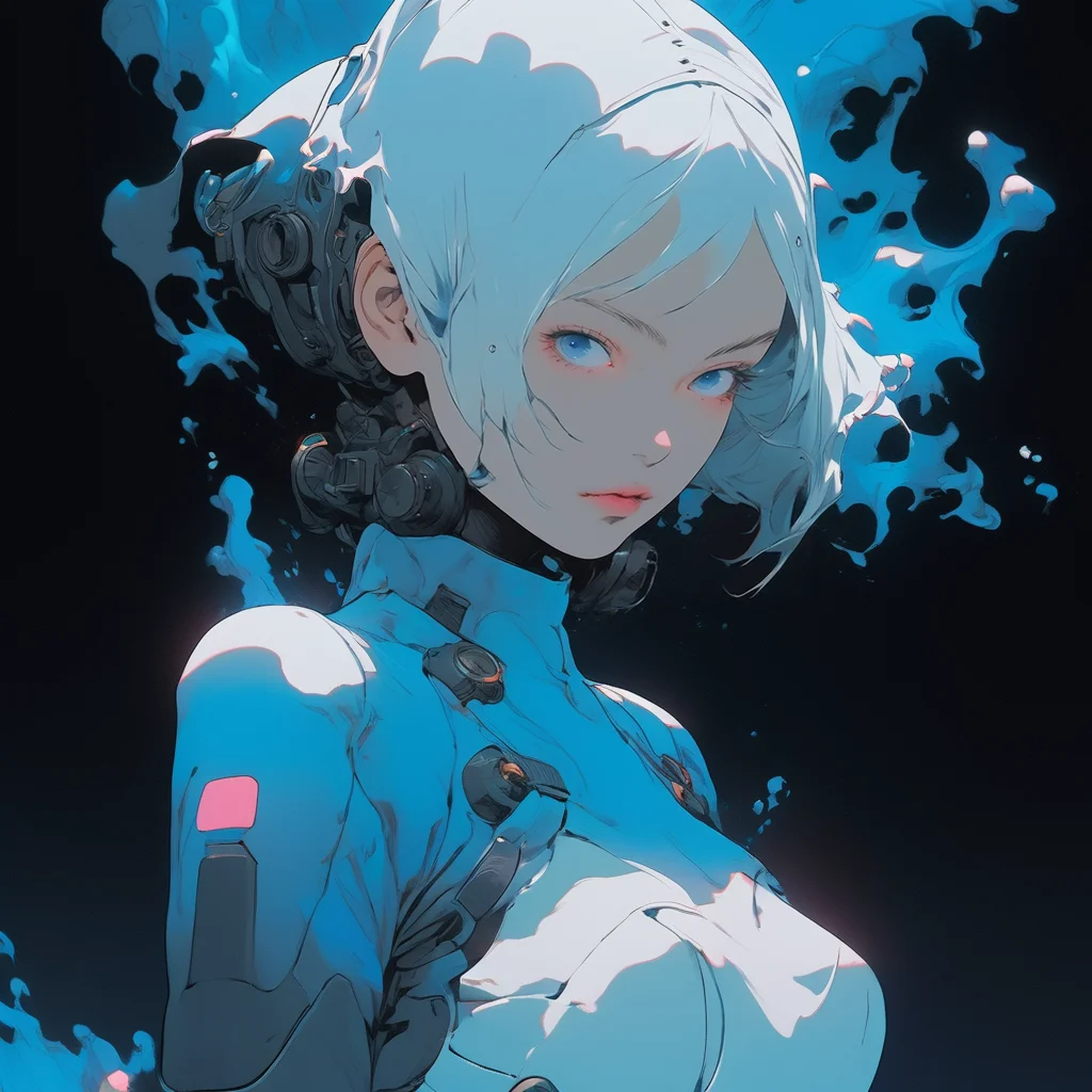 (score_9, score_8_up, score_7_up), source_anime,
(best-quality, masterpiece, masterful details, visual storytelling:1),
highly detailed, ultra-high resolution, 32K UHD, sharp focus, with a high-end texture, dynamic posture, concept art, (fine art 2d, surreal),
BREAK
1girl, mature female, 20 years old, black eyes, (beautiful russian korean chinese mixed girl, long face), Delicate face,
(half-closed eyes, looking away, side face serious expression),
BREAK
white hair, very short hair,
BREAK
wearing a (white diving suit and diving helmet on head, face in a diving helmet),
BREAK
standing, blue smoke around girl,
glowing weapon, (glowing effect, fluid)
BREAK
extreme light and shadow, (shoot from side), dutch angle, dynamic_angle, cinematic_angle, three-quarter view,
BREAK
(blue smoke background, underwater beam, foam, in the water, smoke effect, upper body)
BREAK
<lora:add_brightness_XL:0.3>
<lora:add_contrast_XL:0.>
<lora:add-lowkey_v1.1:-0.1>
<lora:add_outline_XL:-0.2>
<lora:add_saturation_XL:0.2>
<lora:add_sharpness_XL:0.2>
<lora:add-detail-xl:0.7>
<lora:d\EnvyZoomSliderXL01:-0.>
detailxl, niji style, impasto,
<lora:Sinozick_Style_XL_Pony:0.8> sinozick style, flat coloring, white and pink theme
<lora:n30nXLP:0.5> n30n, neon lights, glowneon, glowing, blue neon lights 
<lora:Face-porn master-asian beauty face-pony-v1:0.2>