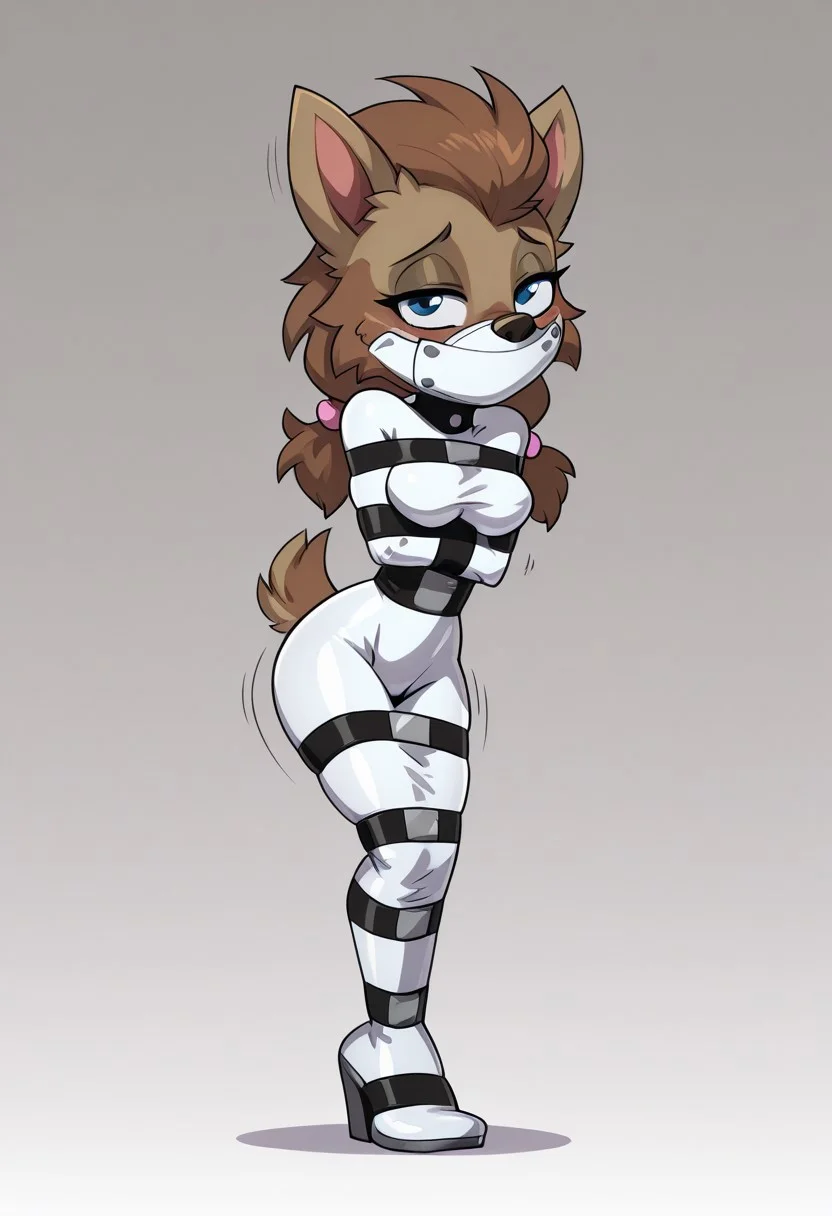 Winnie_The_Wolf,
Bondage Suit, Encasement, Bound,
((masterpiece, best quality, amazing quality, very aesthetic, absurdres, newest,))
young body, shortstack, short, slender body, petite, small, short legs, skinny legs, minuscule body, tiny, ((medium breasts)), petite body, seductive face, slutty eyes,