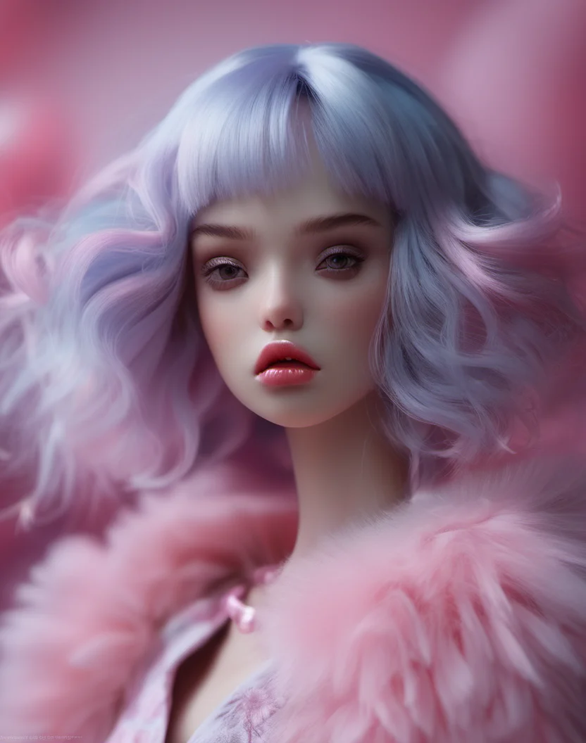 fashion doll <lora:popovy_SDXL-fashion-doll-000006:1> (full length photo:1.1) , cotton candy, fluffy, cany colours,, (Extremely Detailed Oil Painting:1.2), glow effects, godrays, Hand drawn, render, 8k, octane render, cinema 4d, blender, dark, atmospheric 4k ultra detailed, cinematic sensual, Sharp focus, humorous illustration, big depth of field, Masterpiece, colors, 3d octane render, 4k, concept art, trending on artstation, hyperrealistic, Vivid colors, extremely detailed CG unity 8k wallpaper, trending on ArtStation, trending on CGSociety, Intricate, High Detail, dramatic, absurdes