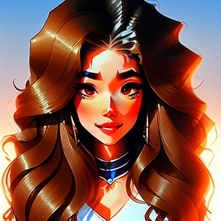 full body portrait of a nimble, trim, Anxious speaker woman, Informative, drunk, with long curly brown hair wearing nontraditional miko , digital art, trending on artstation, highly detailed, fine detail, intricate, outrun, vaporware