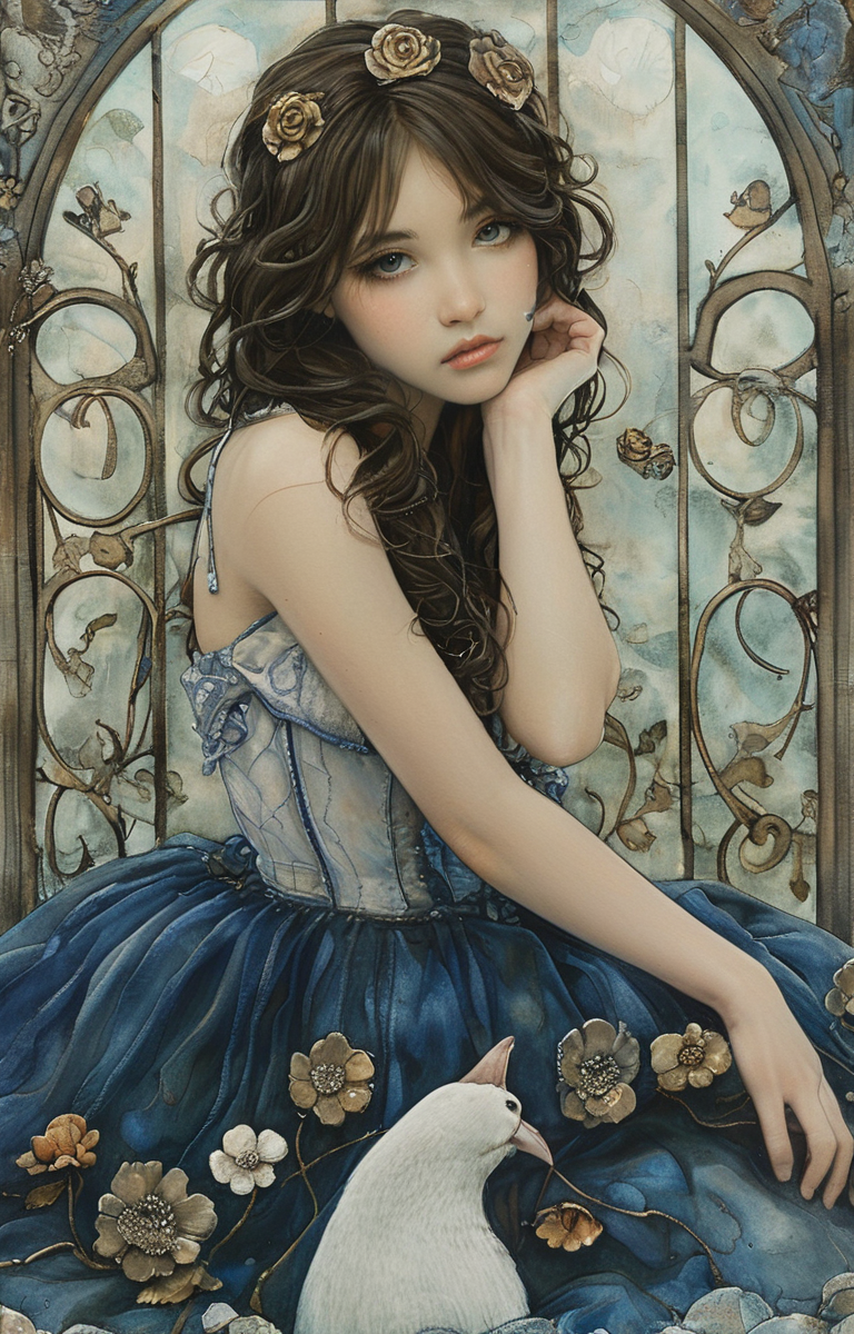 masterpiece,best quality,<lora:tbh220-sdxl:0.9>,illustration,style of Jessica Galbreth portrait of idolmaster cinderella girls,