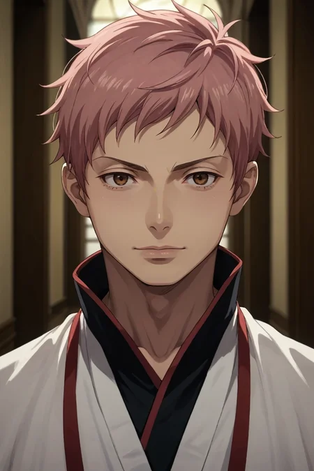 score_9, score_8_up, score_7_up, source_anime, rating_safe, intricate details, , looking at viewer, depth of field, 1boy, solo, male focus, <lora:renzou_shima_pony:0.74>, renzou_shima, pink hair, brown eyes, short hair, , dracula costume, <lora:sdxl_lightning_8step_lora:1>