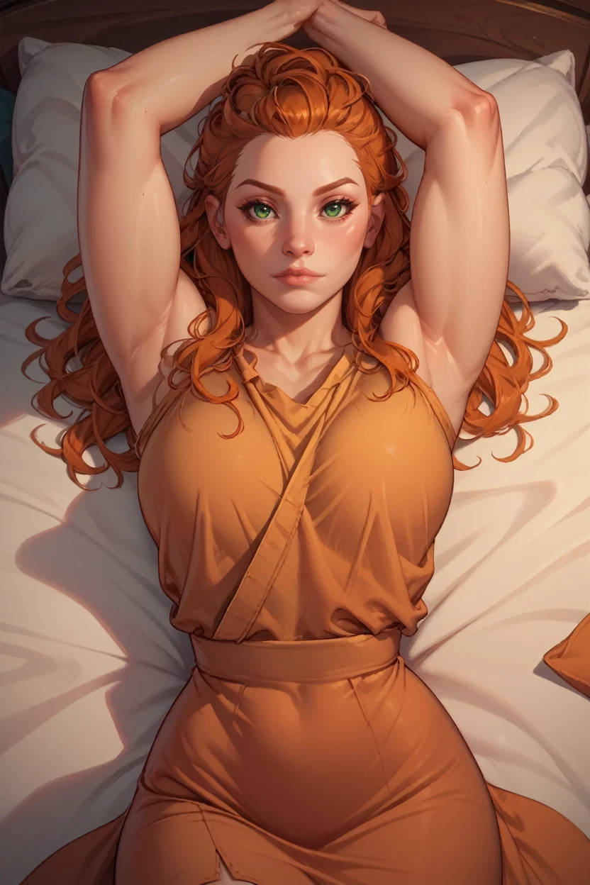score_9, score_8_up, score_7_up,
<lora:HFWAloy:0.8>
HFWAloy, 1girl, orange hair, long hair, green eyes, looking at viewer, laying back, on bed, arms up