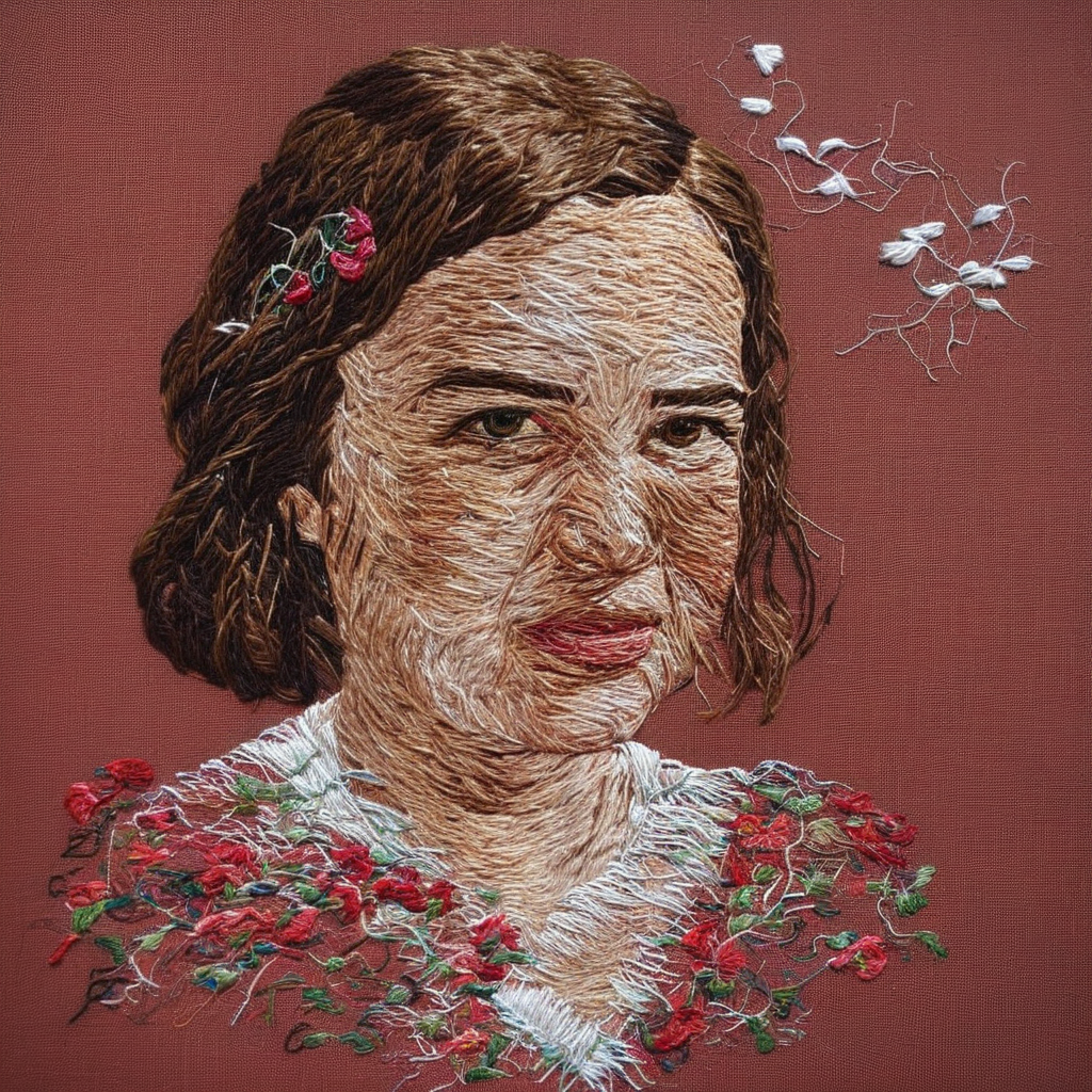 <lora:SDXL_embroidery_Sa_May_V8:1>   embroidery,  a  woman