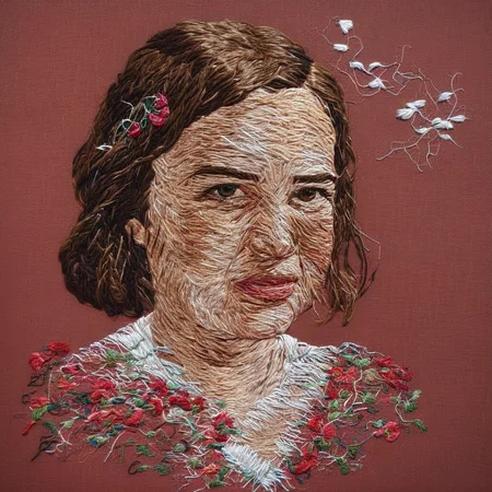 <lora:SDXL_embroidery_Sa_May_V8:1> embroidery, a woman