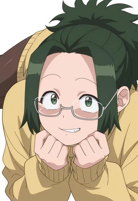 Smooth Quality,masterpiece,very intricate, high quality details, ultra realistic, high detailed skin,detailed enviorement,
simple background, white background, rape face,
on stomach, solo,
single leg pantyhose, ,oversized sweater, , <lora:Agari_Himiko_cnn:0.8>agarihimikocnn,1girl,green eyes, short hair,glasses, ponytail,green hair,