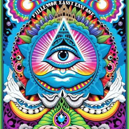Fillmore East pop art style poster
trippy, acid-art, lsd-art, surreal, colorful, extreme detail, pristine clarity,