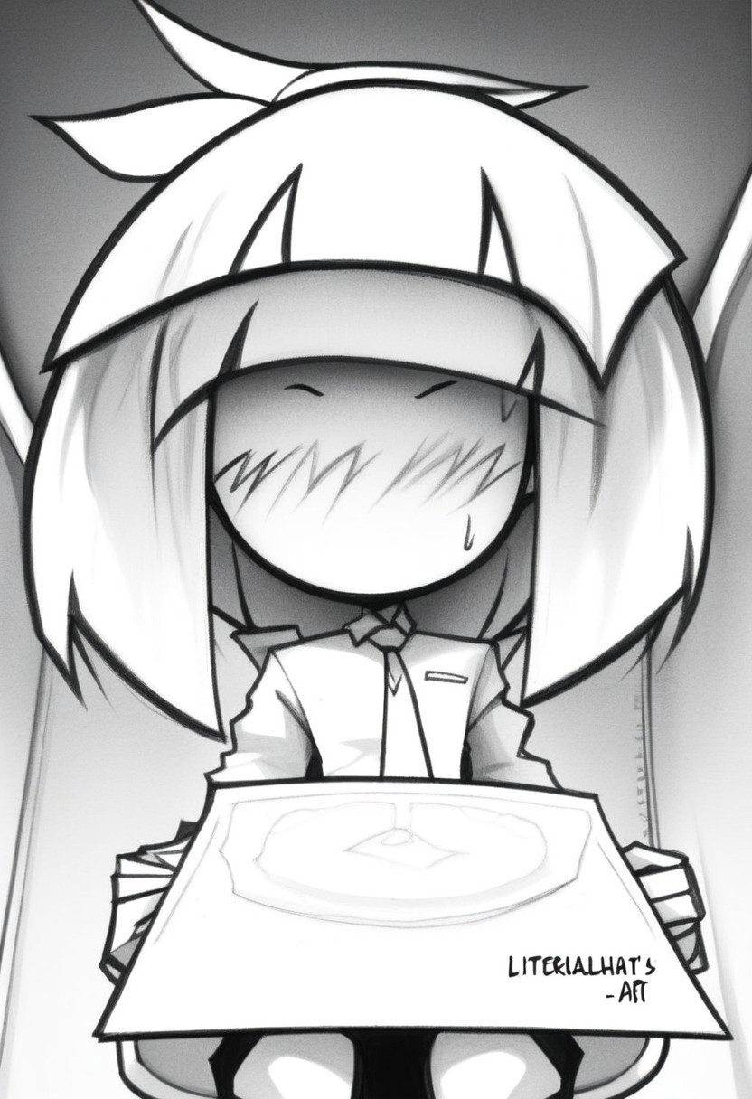 masterpiece, best quality, LITERALHAT'S MONOCHROME ART