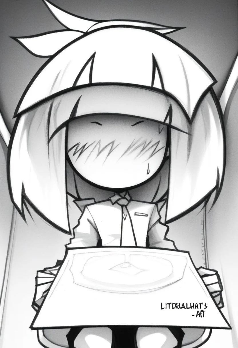 masterpiece, best quality, LITERALHAT'S MONOCHROME ART