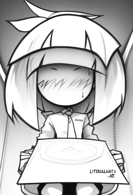 masterpiece, best quality, LITERALHAT'S MONOCHROME ART