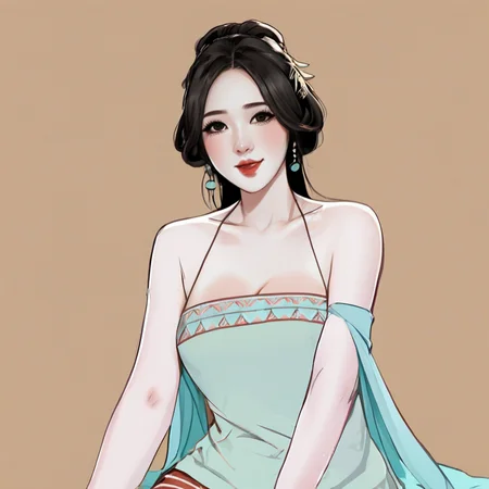 gufengstyle,high quality, best quality, illustration, , chinese pop, , ajia, xxmixgirl, lightcyan<lora:gufengstyleSDXL-000016:1>