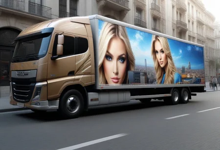 truck, parked, city, complete truck visible, score_9, score_8_up, score_7_up, score_6_up, score_5_up, score_4_up, UHD, 8K, masterpiece, detailed, ultra_high_resolution, lots of detail, OverallDetailXL, detailxl, lapping car,print car,painted car style, vehicle focus, picture of female face on the truck, blonde heretic.