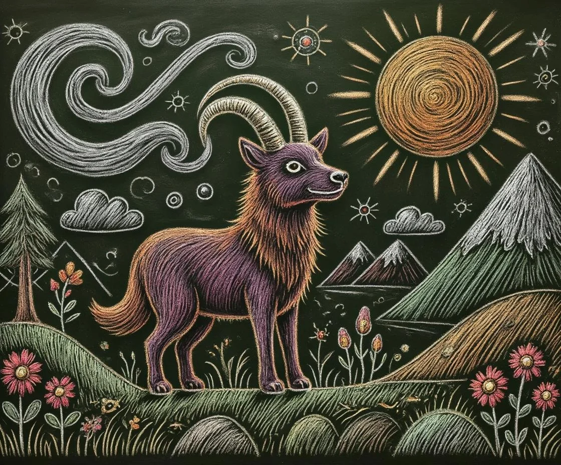 <lora:Chalkboard - s1 g4.safetensors:1> ch4lkb04rd A chalk drawing of
In the heart of a handcrafted realm, where the air is woven from the finest threads, stands a creature of legend. This creature, a fantastical blend of wolf and goat, is a masterpiece of intricate embroidery. Its fur, a tapestry of fiery purples and deep oranges, seems to shimmer with each stitch. The wolf's head, crowned with goat-like horns that curl elegantly, is set with eyes that glow like embers, casting a haunting yet mesmerizing light. The creature's form is enfolded in swirling smoke, each tendril meticulously crocheted, adding to the ethereal aura.
Surrounding the creature, the landscape is a masterpiece of handcrafted charm. The ground is a rich, woven tapestry of earth tones, with tufts of grass and wildflowers stitched in vibrant greens and pinks. The sky above is a gradient of deep purples, transitioning into a warm, orange-hued twilight. Magical symbols, intricately embroidered in gold and silver, float through the air, intertwining and creating a sense of depth and wonder.
In this surreal world, the soft, natural light filters through the threads, casting gentle shadows that accentuate the texture and detail of every element. The scene is a harmonious blend of whimsy and nostalgia, inviting the viewer to step into a world where the boundary between reality and imagination blurs. Each stitch and thread tells a story, woven together to create a dreamy, welcoming atmosphere.