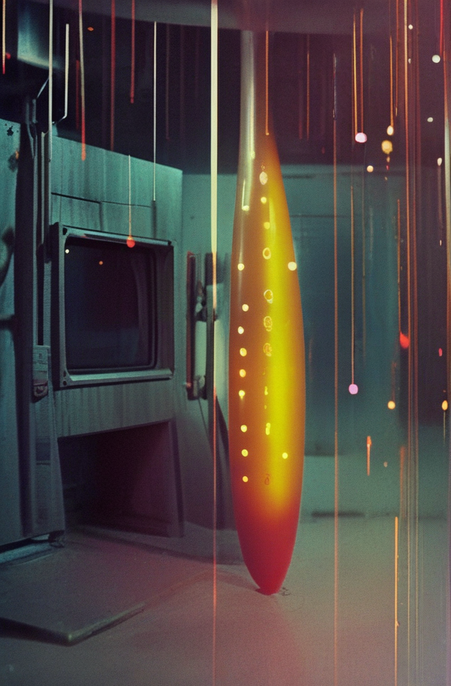 ((Introduce quality iteratively)) satirical analog color epic dramatic missing still photo from Acadamy Award winning 1970's interdimentional science fiction movie)BREAK(perfect emotional lighting and cinematography)(mechanized eschatone)(evocative depth of field)(absolute sharpness)(true black point)(art of genius)(relativistic gradients)((vibrant colorful saturated hues))((dark corners vignette))
<lora:LCM-LoRA-XL_V1:0.21>
<lora:SDXLHighDetail_v5:0.3>
<lora:MJ52:.6> 
<lora:JuggerCineXL2:.6>