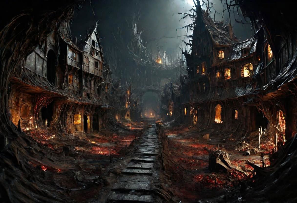 EdobHorrorLandscape,
ghst-3000, OverallDetail,
A landscape of a curse village in europe,
hopeless, nightmare, broken lights, dark ambiant,
HDR, HD textures, intricated details, 8k,