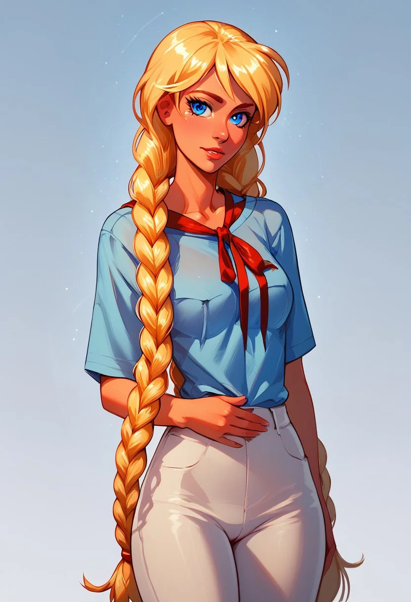 score_9, score_8_up, score_7_up, slavya, blonde hair, very long hair, long hair, twin braids, blue eyes, in full growth