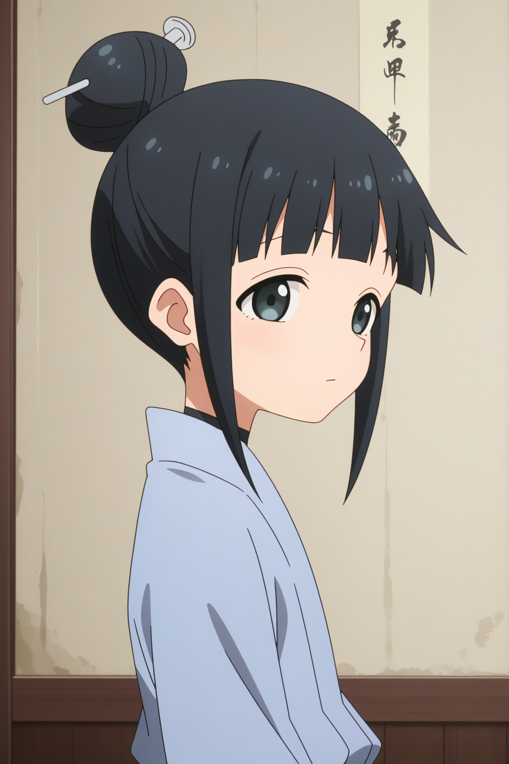 anime coloring, newest, masterpiece, Mokuren, upper body <lora:Kunoichi_Tsubaki_no_Mune_no_Uchi_-_Mokuren_-_illustrious:0.8>