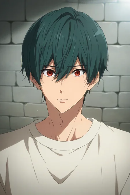 score_9, score_8_up, score_7_up, source_anime, (photorealistic:0.6), , upper body, depth of field, 1boy, solo, male focus, <lora:ikuya_kirishima_pony:0.86>, ikuya_kirishima, green hair, red eyes, hair between eyes, short hair, bangs, , , stone walkway, , <lora:sdxl_lightning_8step_lora:1>