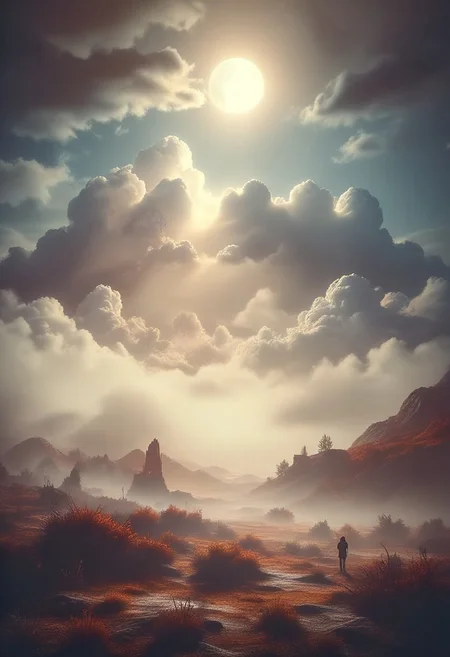 cloud egg in mountain, focus, award winning artwork, extreme detailed, Wide range of colors, Dramatic,Dynamic, Cinematic, Sharp details, Insane quality. Insane resolution. Insane details. Masterpiece. 32k resolution.