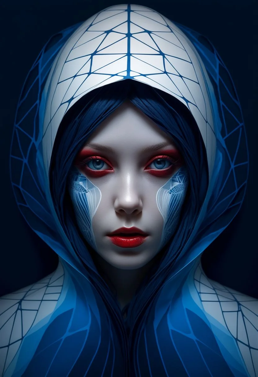 layered papercut, mysterious face, an exotic girl in artsy clothing, fading backlit background, (deep sea fading white to deep blue/red), alluring goddess, by Minjae Lee, Carne Griffiths, Emily Kell, Steve McCurry, Geoffroy Thoorens, Aaron Horkey, Jordan Grimmer, Greg Rutkowski, amazing depth, double exposure, surreal, geometric patterns, intricately detailed, bokeh, perfect balanced, deep fine borders, artistic photorealism , smooth, great masterwork by Suiras <lora:add-detail-xl:2> <lora:Double_Exposure:0.5>
