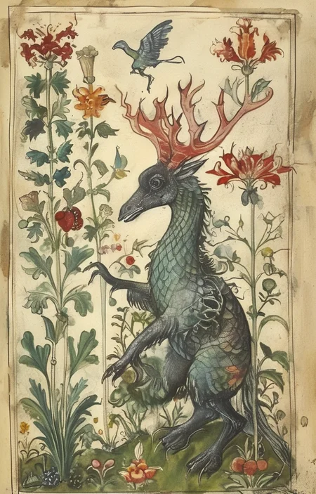 masterpiece,best quality,<lora:tbh207-sdxl:0.9>,illustration,style of Aberdeen Bestiary A bottle of perfume in garden