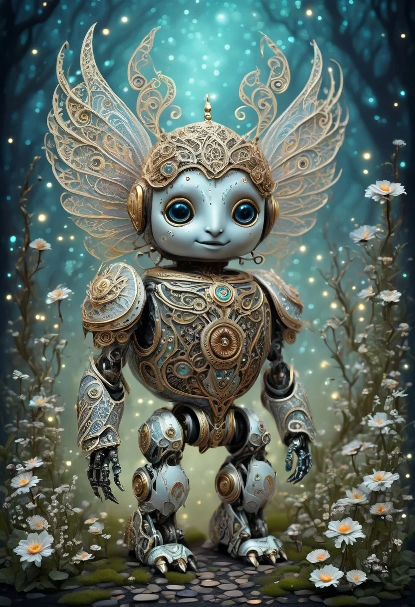 angelic manuka robot, cute, fantasy, intricate details, ethereal