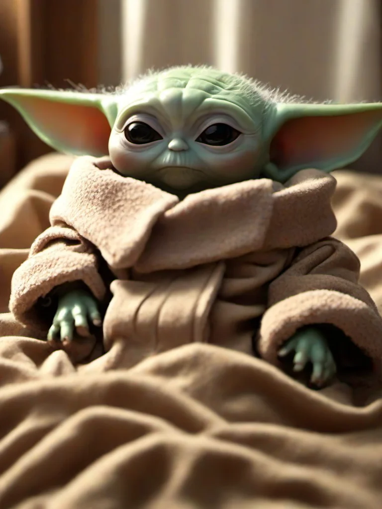 Masterpice,High Quality,
<lora:PE_BabyYoda:0.8> PEBabyYoda,
sleeping,inside bed
