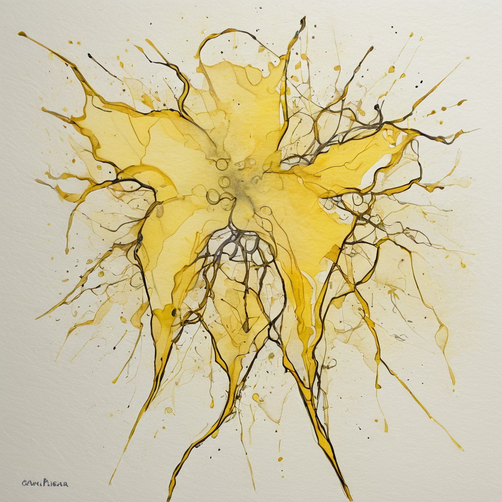 Electric yellow icon crackling with energy for Electricity's power, <lora:artfullyCOLORS1_SDXL_V1:0>, <lora:linquivera:0>, linquivera, liiv1 <lora:zavy-cntrst-sdxl:0>, dark, chiaroscuro, low-key, cute, whimsical, watercolor, ink, charcoal,  <lora:artfullyTEXTURIZED_SDXL_V1:1>